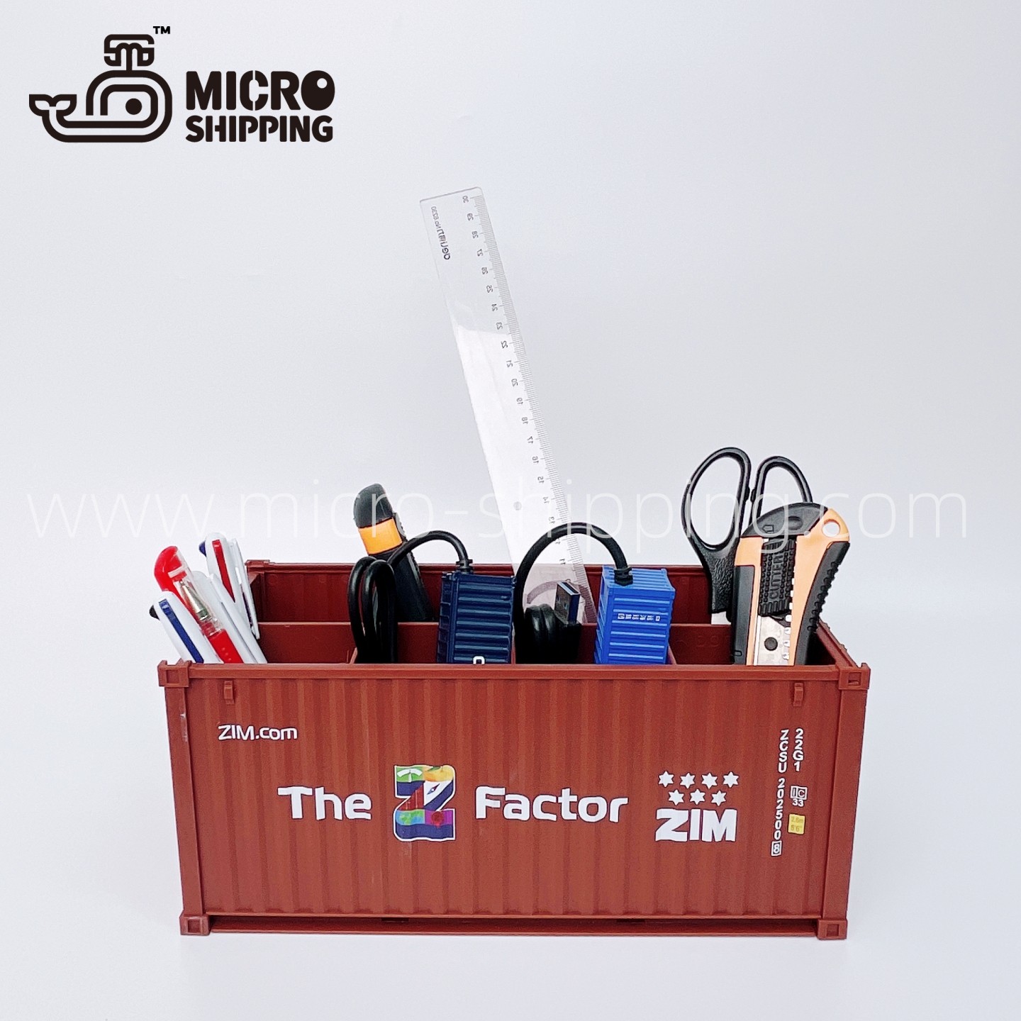 1:25 ZIM DESK TIDY REEFER CONTAINER|STORAGE CONTAINER|Container Tissue Box