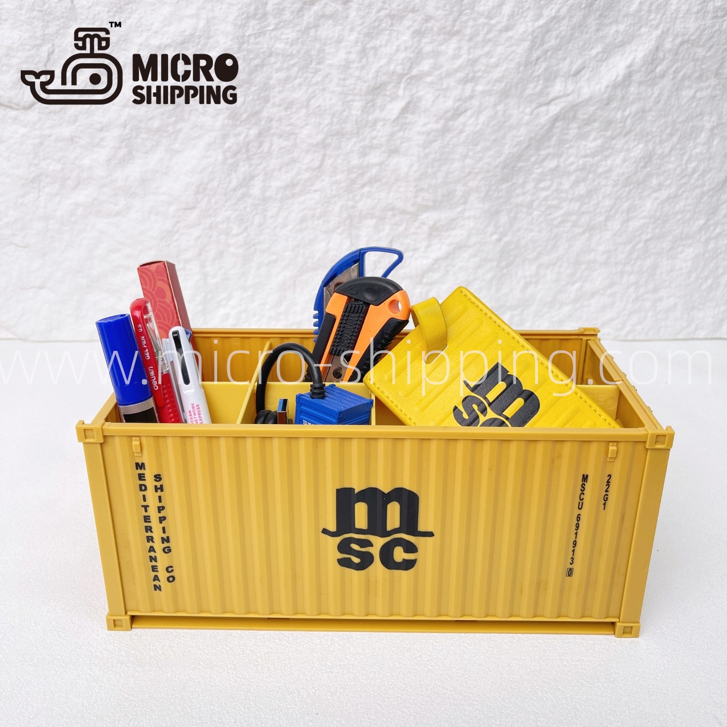 1:25 MSC DESK TIDY REEFER CONTAINER|STORAGE CONTAINER|Container Tissue Box