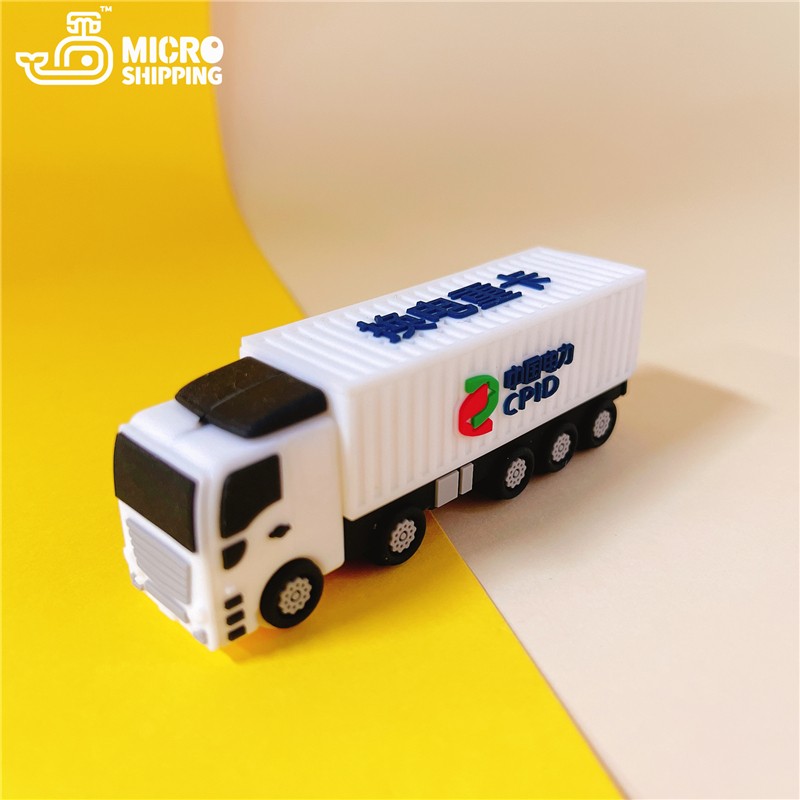 Customization PVC USB flash drive Zhongguodianli Container truck USB drive Exquisite packaging