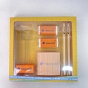 Hapag-Lloyd Staionery Set With Paper Clip With Pencil Sharpener, Pencils, Easers And Memo Cube
