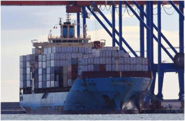 A Maersk container ship encountered a malfunction during its voyage