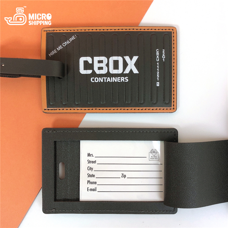 Customize CBOX Container PU Leather Luggage Tags(图3)