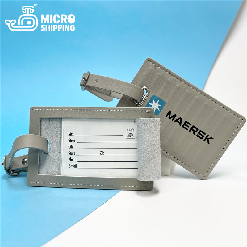 Customize MAERSK Container PU Leather Luggage Tags (图2)