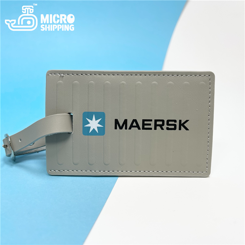 Customize MAERSK Container PU Leather Luggage Tags (图1)