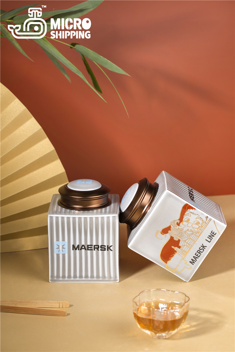 Maersk Container Chinaware Tea Pot Jingdezhen Chinaware Candy Coffce Bean Storage Box High End Exclusive Logistics Gift Handy Porcelain(图2)