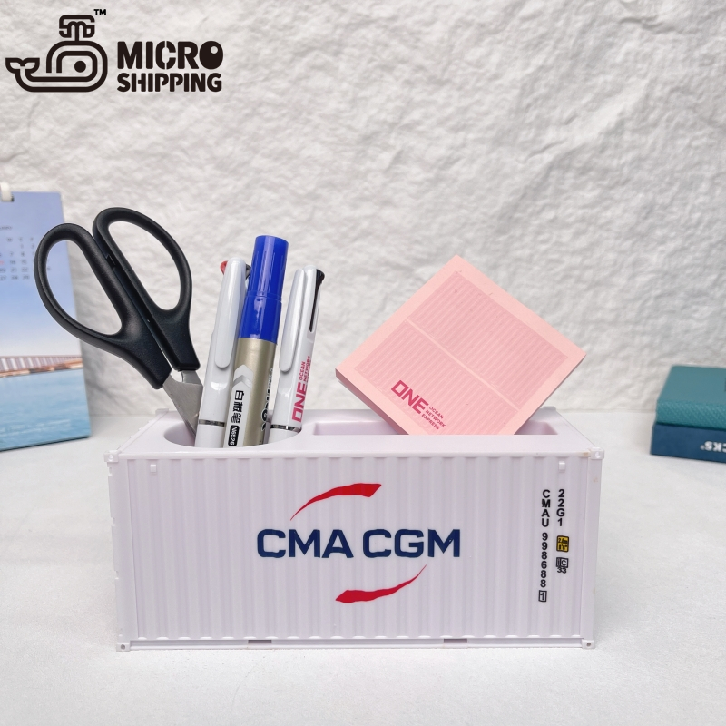 1:35 CMA WHITE PEN CONTAINER WITH NAMECARD HOLDER CHRISTMAS GIFT (图1)