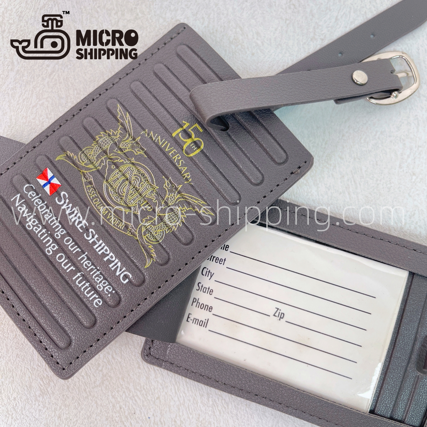 Customize Shipping Container PU Leather Luggage Tags Swire Shipping logo(图3)