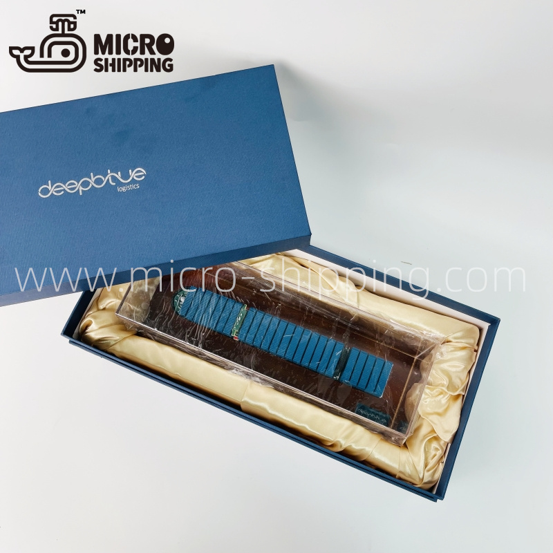 20cm Deepblue container ship mode highend shipping gift office desktop decorationmini container(图1)