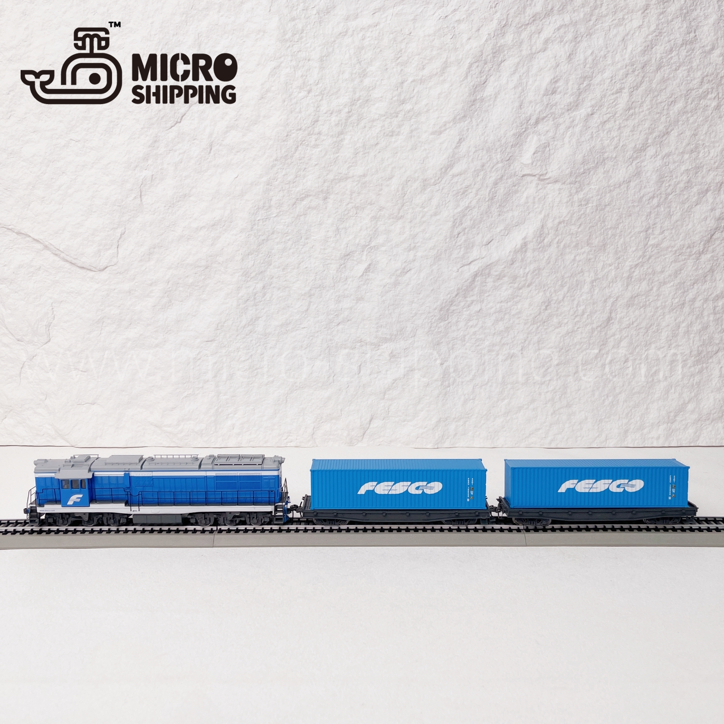 FESCO Train Model is equipped with two rails and two container alloy locomotives(图2)