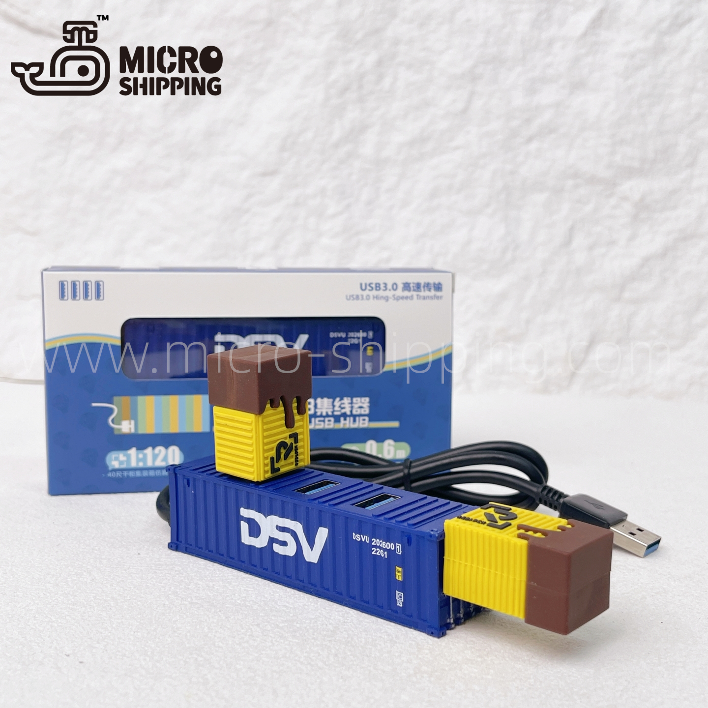 DSV USB HUB Splitter in Container Design. USB Extender 4 Port USB3.0 Hub. (图2)